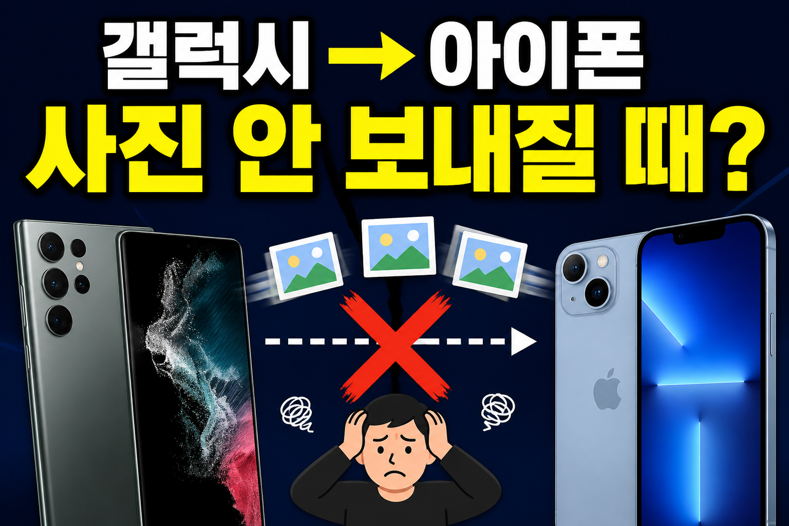 갤럭시에서 아이폰으로 사진이 안 보내질 때 해결을 안내하는 블로그 썸네일