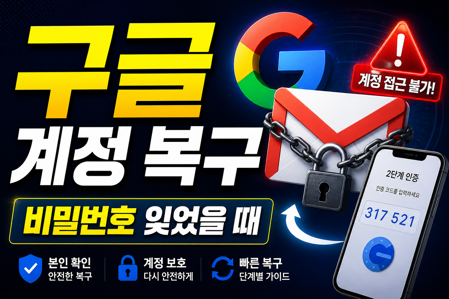 구글 계정 비밀번호를 잊었을 때 복구 방법을 안내하는 블로그 썸네일