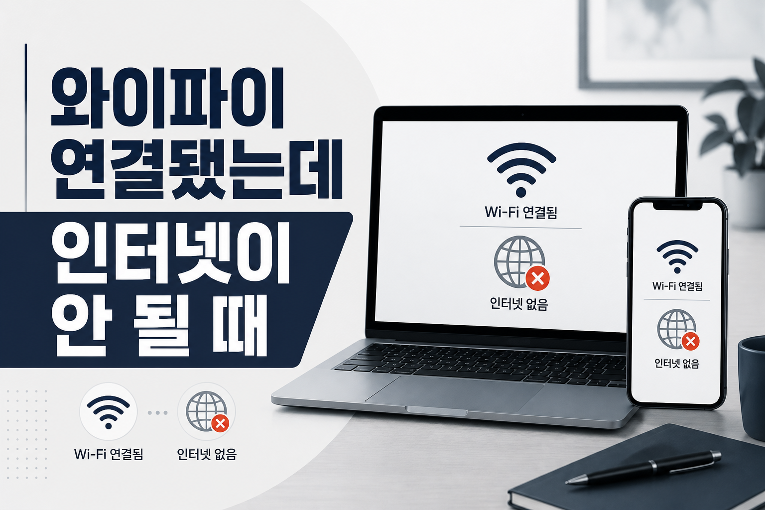 와이파이 연결됐는데 인터넷이 안 될 때 원인과 해결을 안내하는 블로그 썸네일