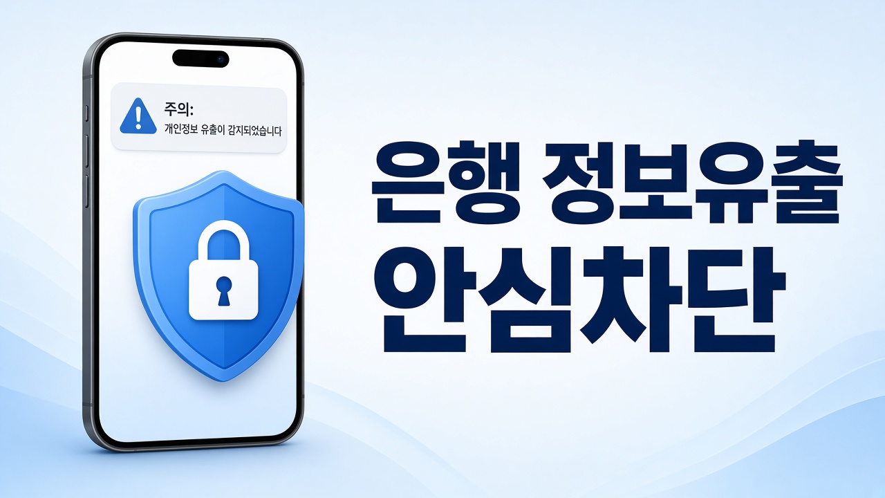 은행 정보유출 통지를 받았을 때 스마트폰으로 안심차단을 거는 방법을 안내하는 썸네일